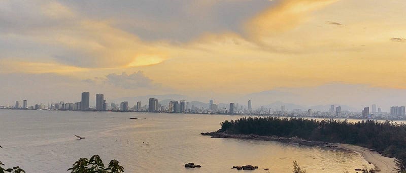 Da Nang in the evening sunlight — no AI involved.