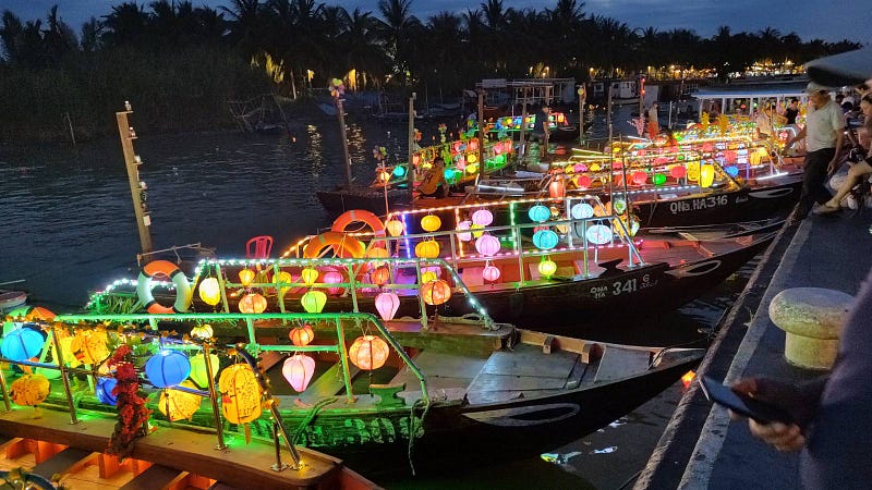 River bank in Hoi An in the evening