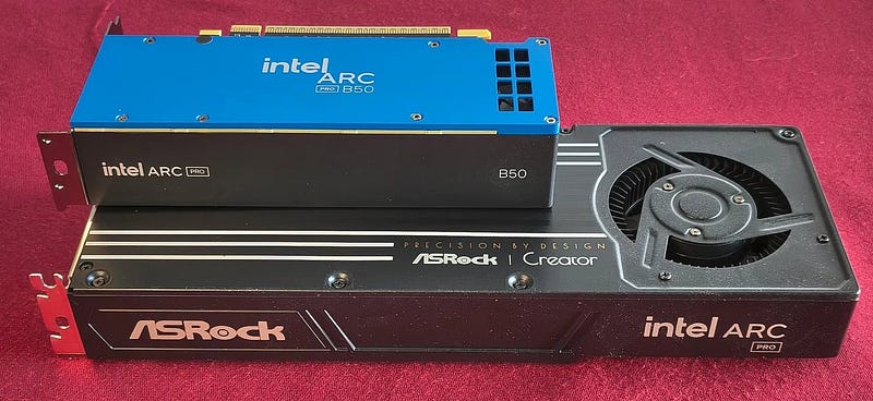 Intel Arc PRO B50 on top of Arc PRO B60