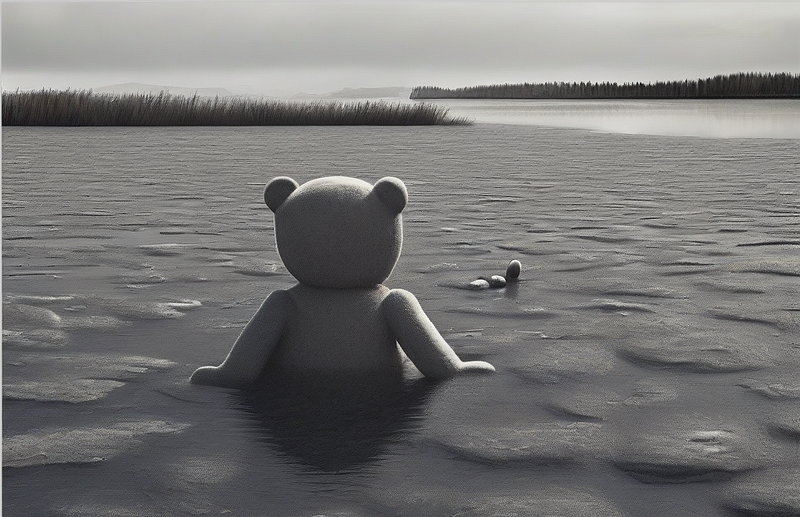 Ol’Bear in Lunar Lake (generated with sdxl-fp16-ov on something you’ll see soon)