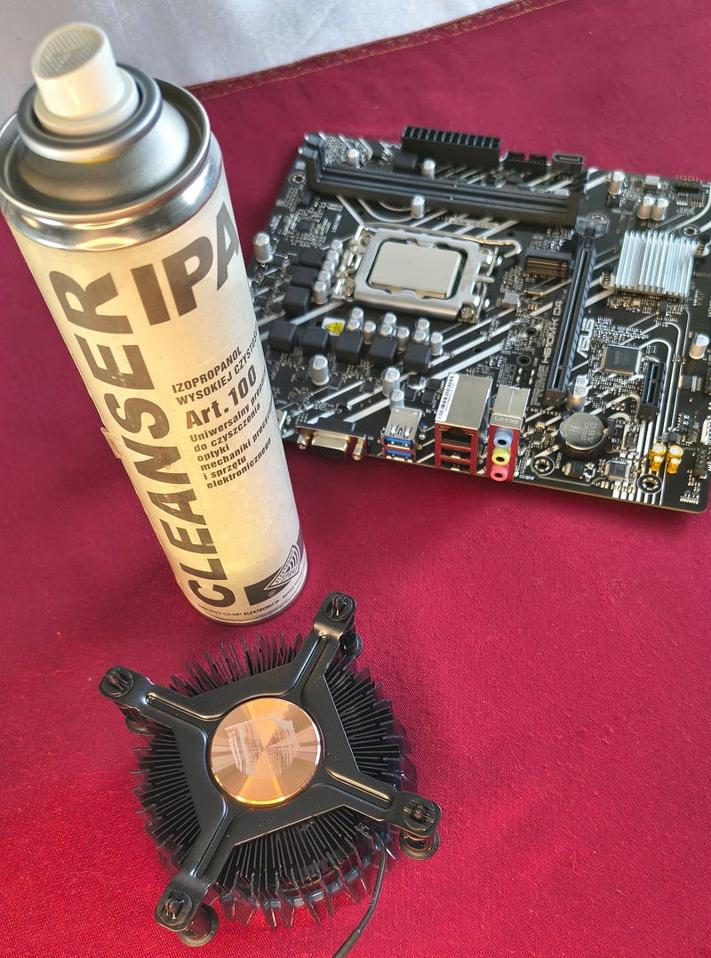Cleaning with isopropyl to get rid of residue.